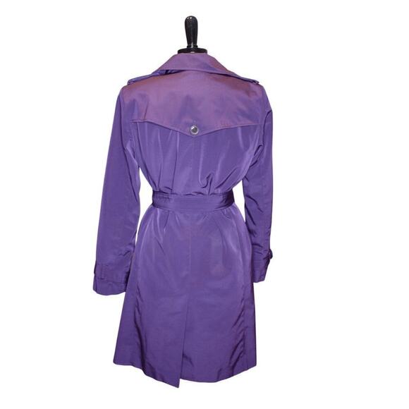 Calvin Klein Plum Purple Trench Coat Belted Removable Lining Size M - Picture 3 of 5